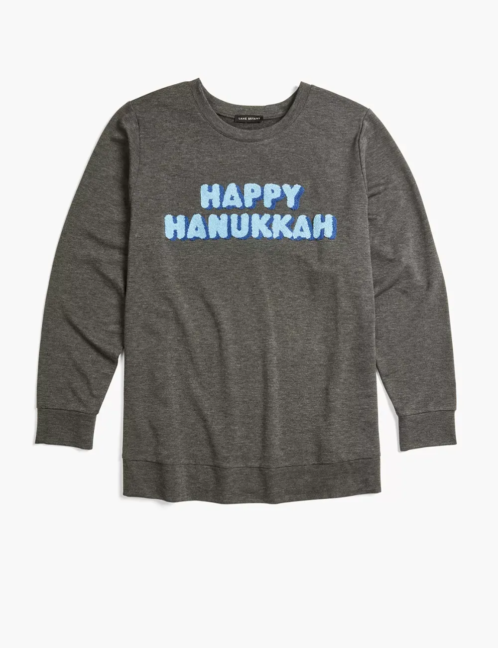 Classic Crew-Neck Happy Hanukkah Graphic Sweatshirt