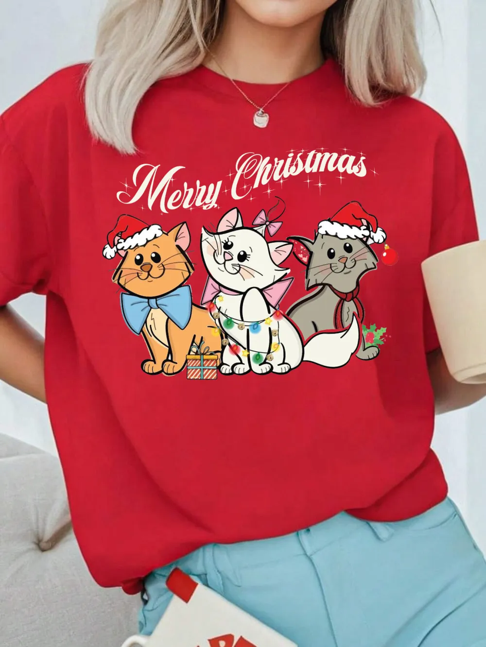 Kitty Santa Lady T-shirt