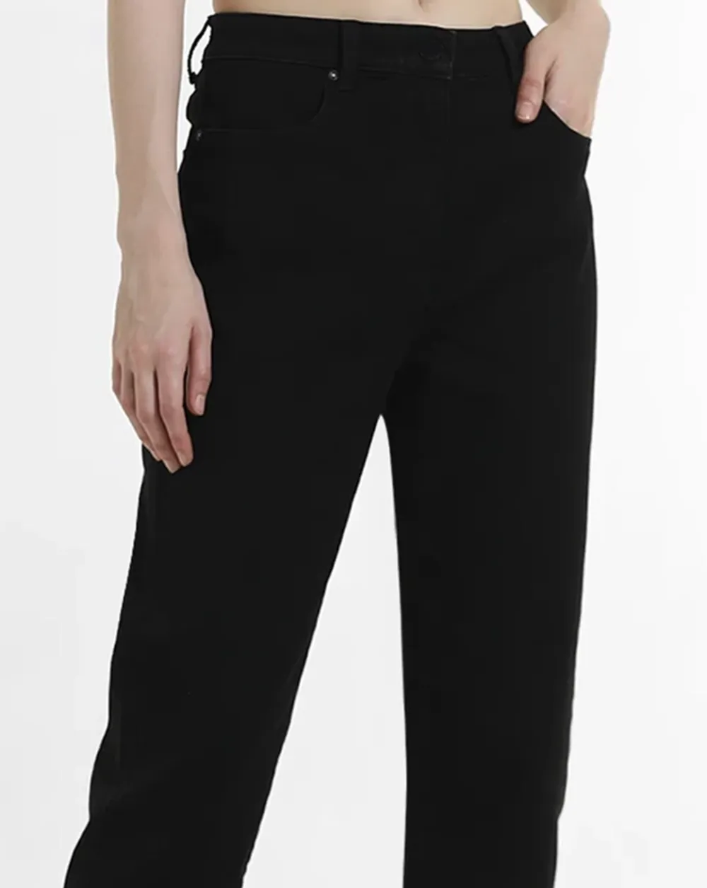 Black High Rise Erin Straight Fit Jeans