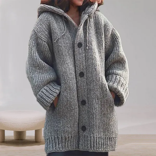 Casual Hooded Sweater Coat