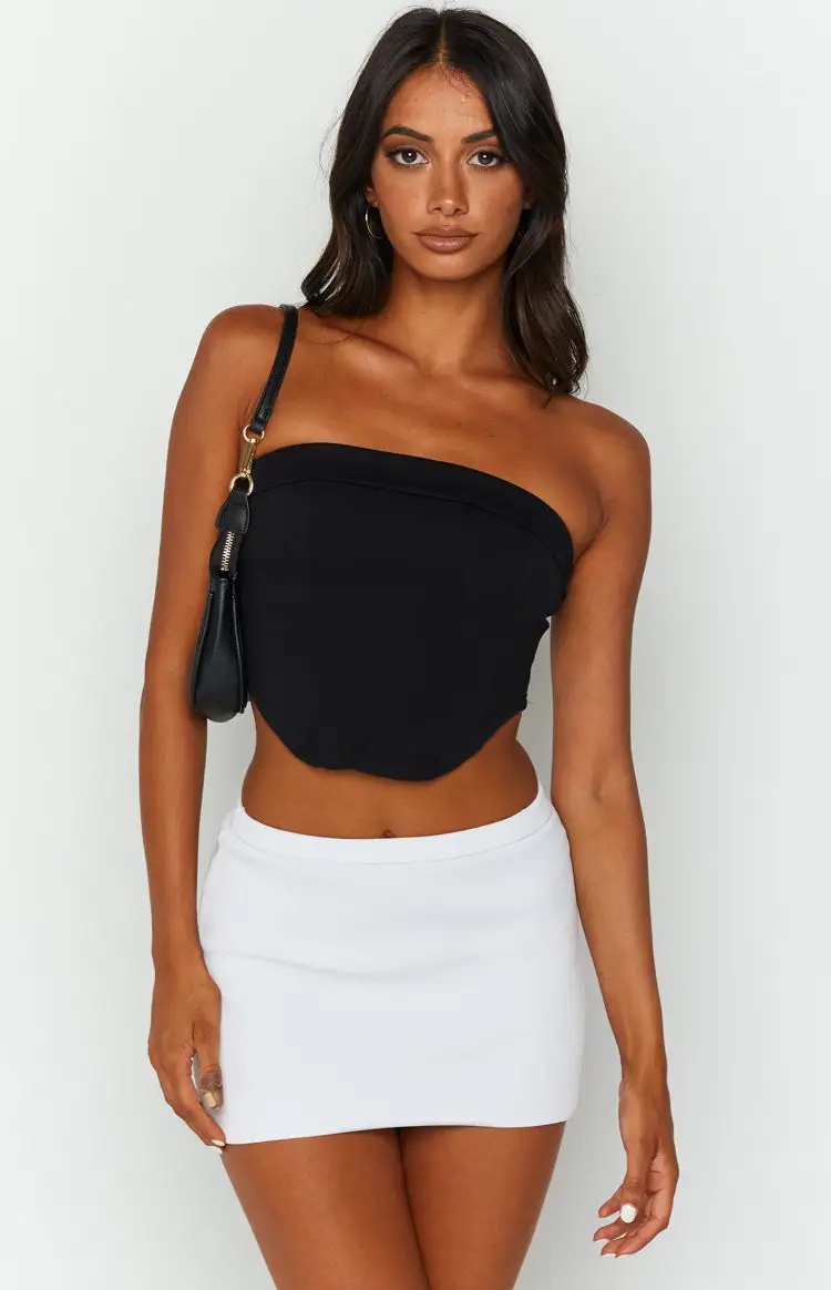 Elva White Knit Mini Skirt