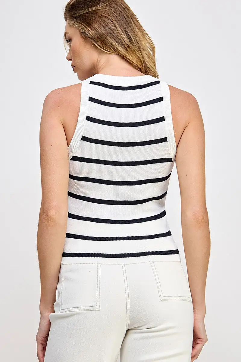 Striped Rib Knit Tank