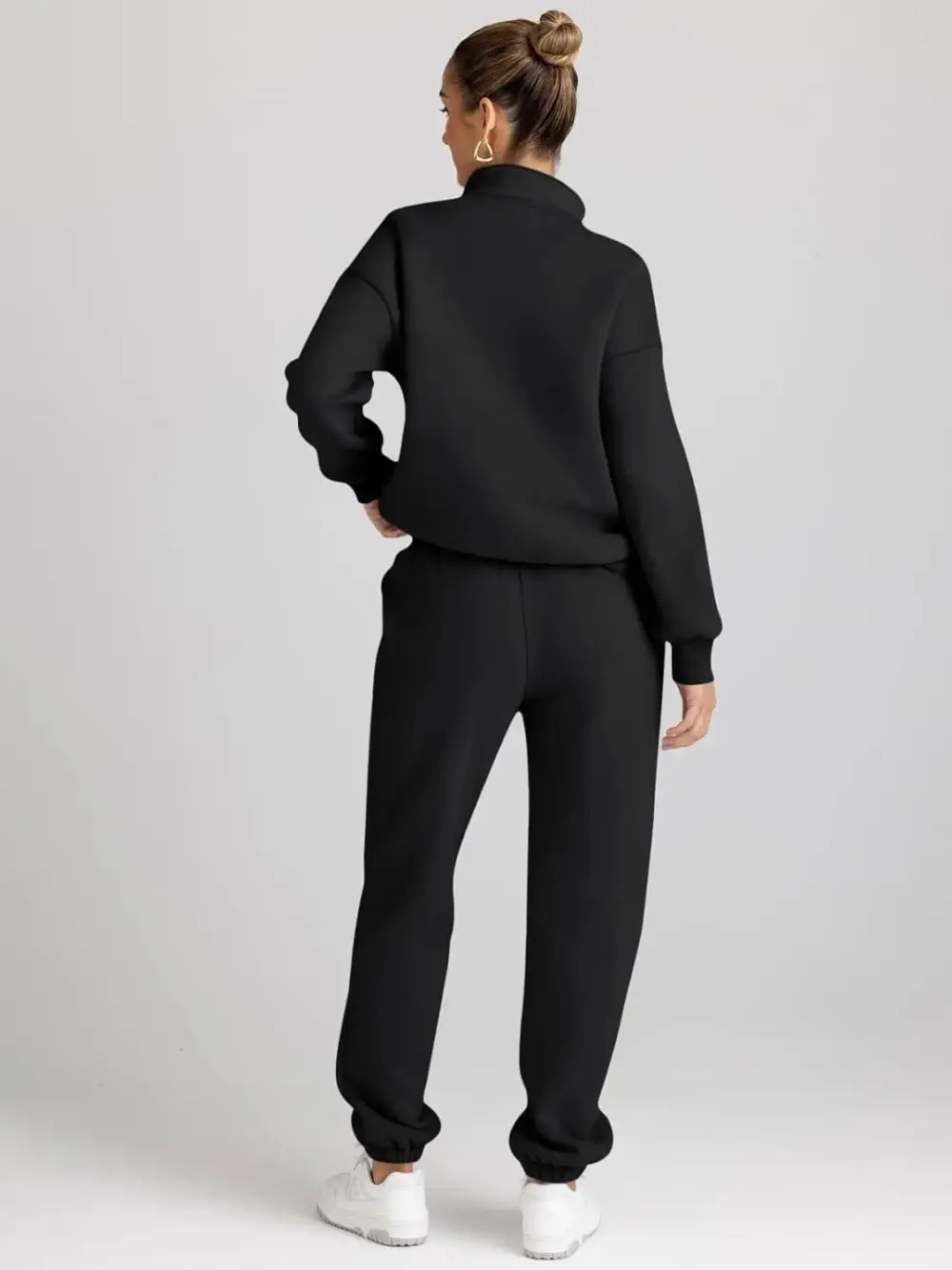 2 Piece Sweatsuits Long Sleeve Half Zip Pullover and Baggy Sweatpants