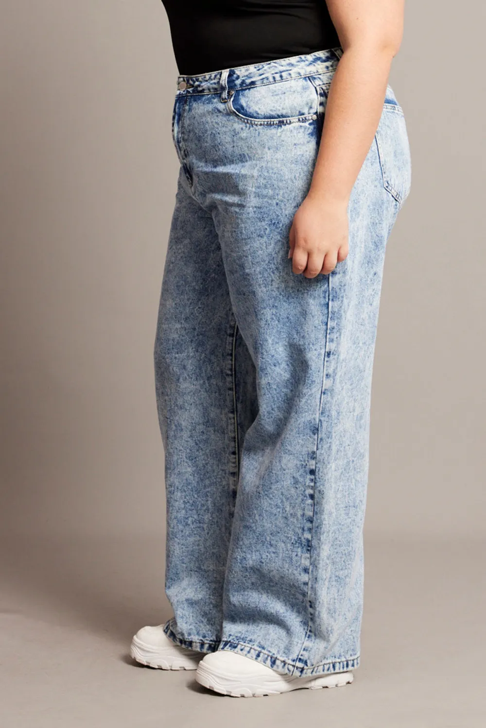 Denim Wide Leg Jeans High Rise