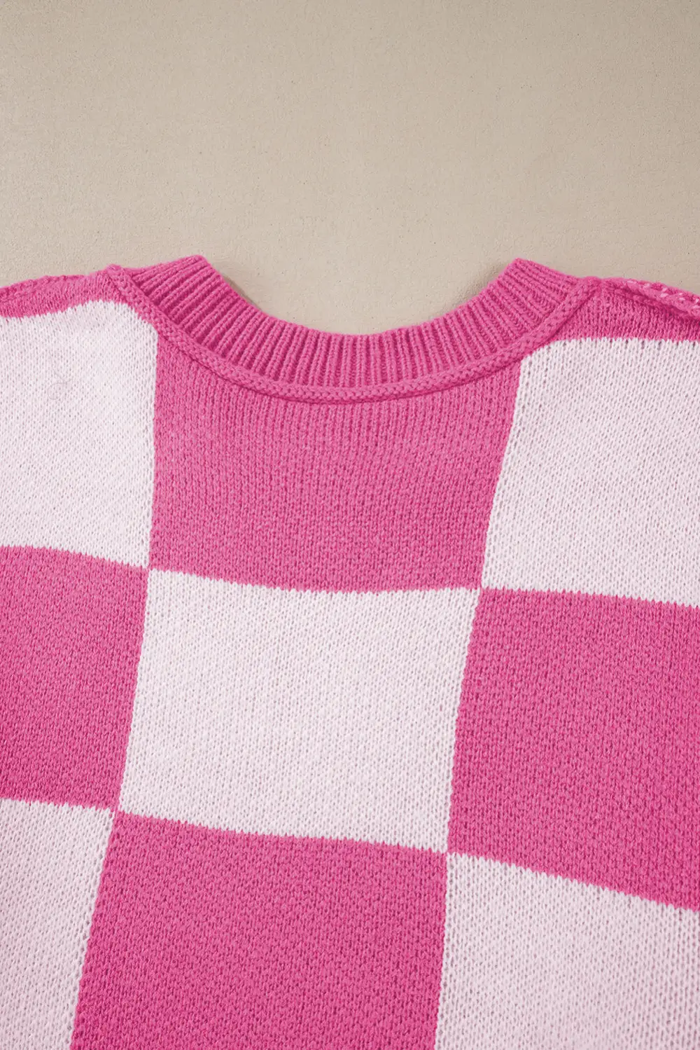 Checkered Bishop Sleeve Sweater