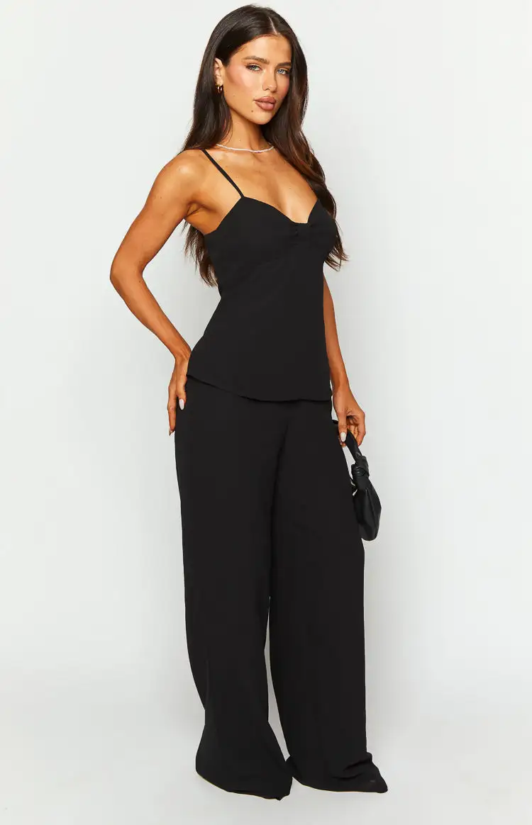 Rune Black Chiffon Jumpsuit