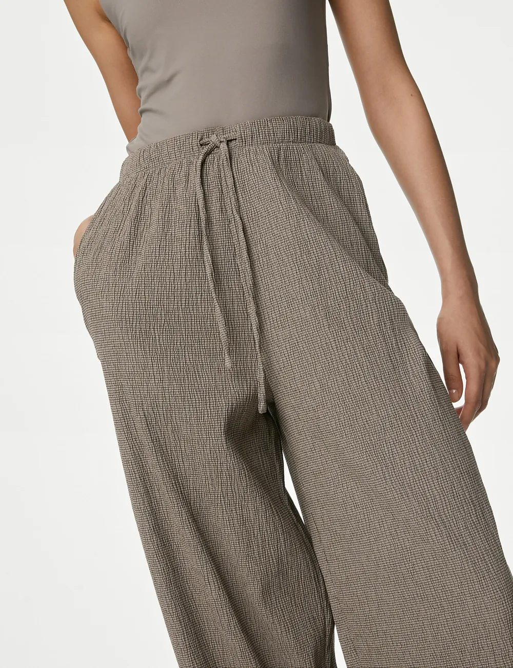 Wide Leg Casual Stretch Pants