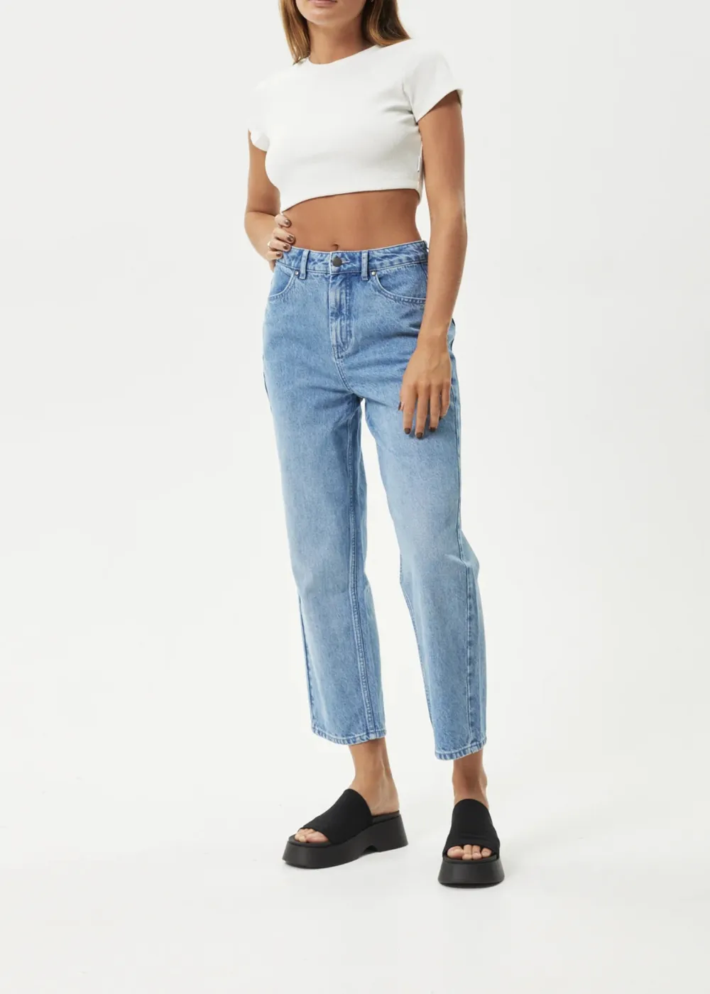 SHELBY - HEMP DENIM CROPPED WIDE LEG JEANS