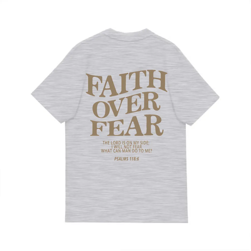 FAITH OVER FEAR PATTERN PRINTED TEE