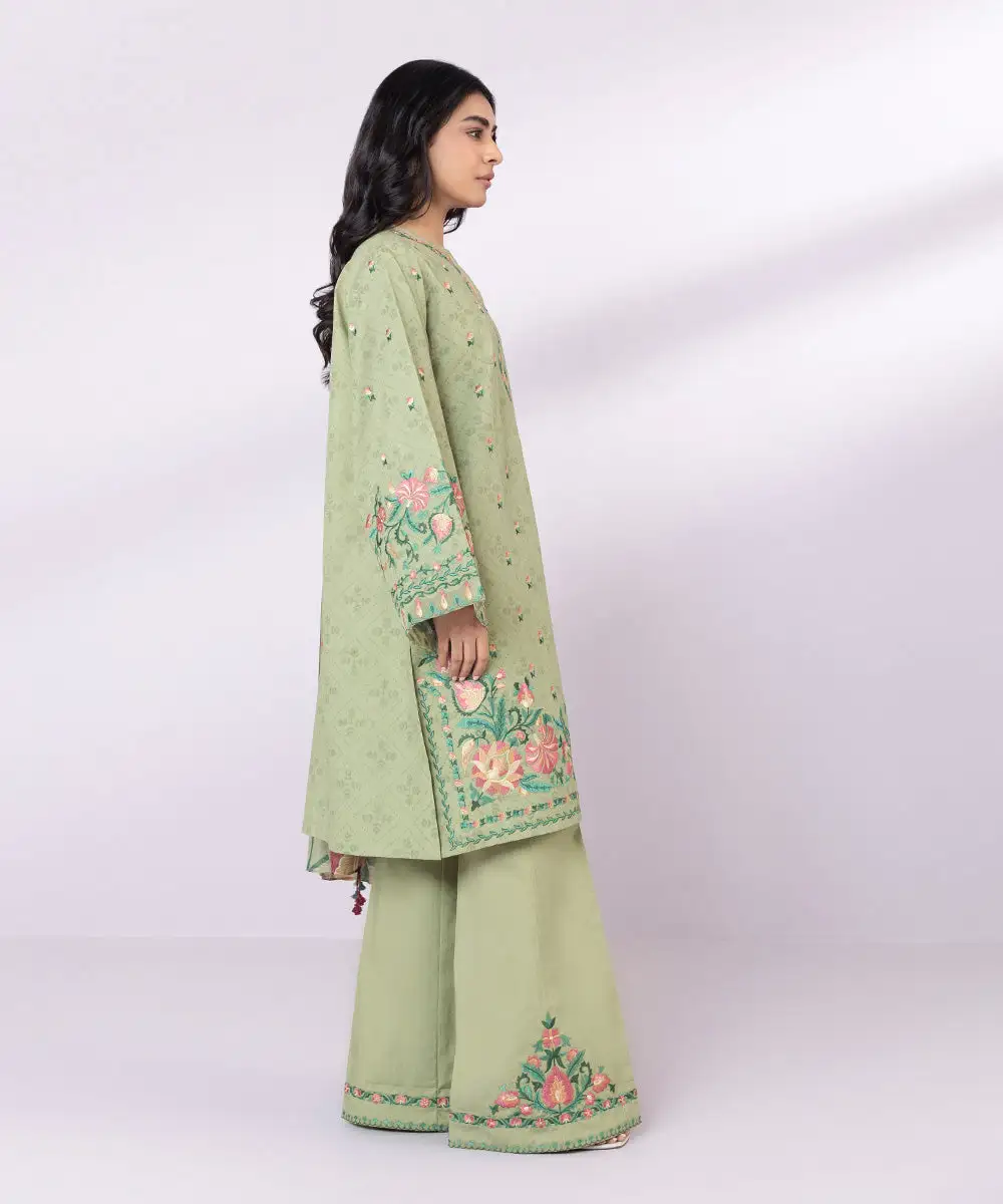 3 Piece - Embroidered Jacquard Suit