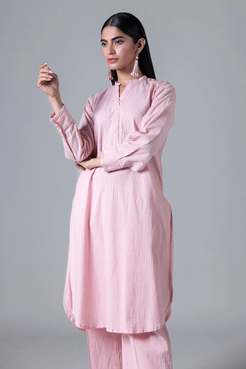 2 Piece Kurta | Embroidered & Pants Dark Pink