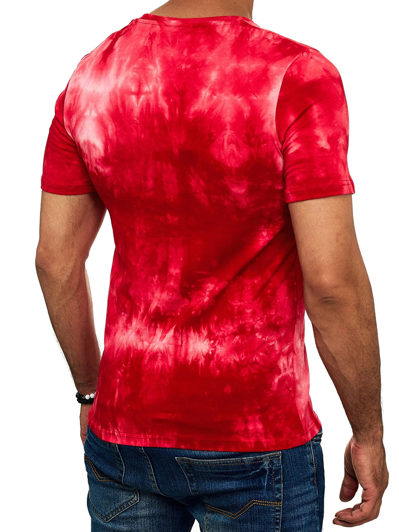 Men's casual tie-dyed short sleeved T-shirt