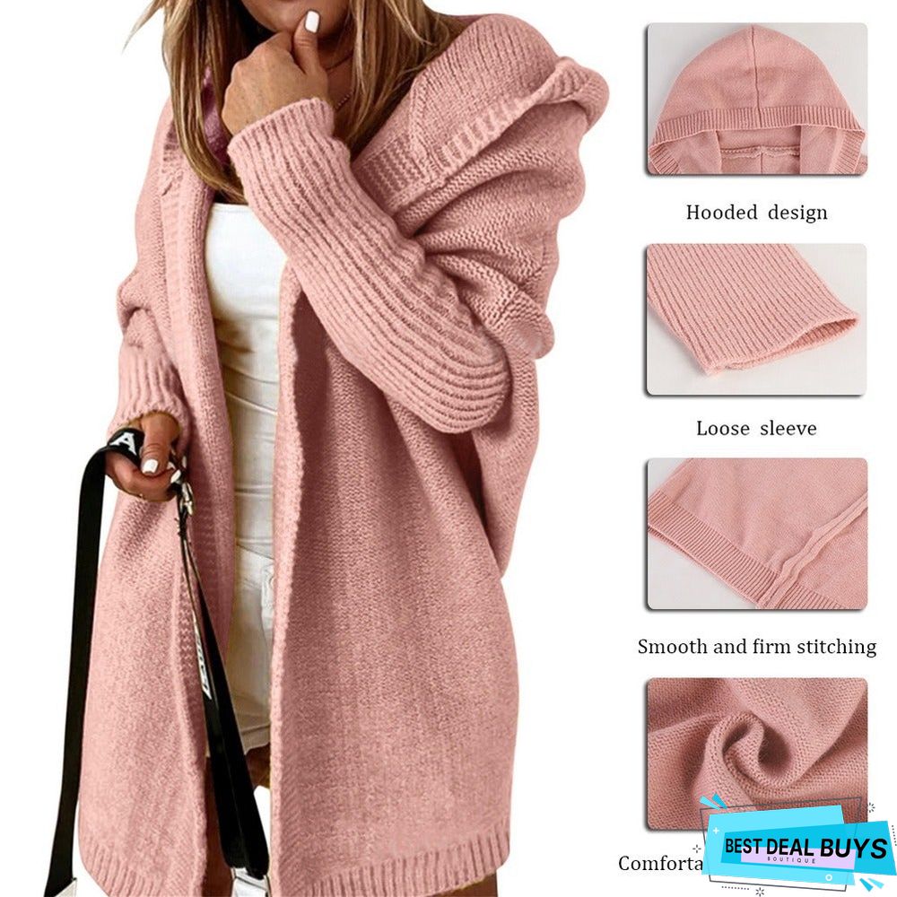 Women's Casual Cardigan Soft Hoodie Oversized Knitted Sweater