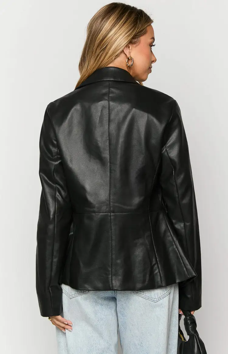 Tiah Black PU Jacket