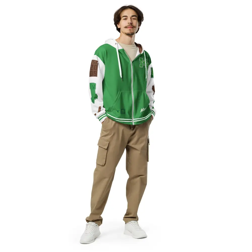 Minecraft 15th Anniversary Varsity Adult Zip-Up