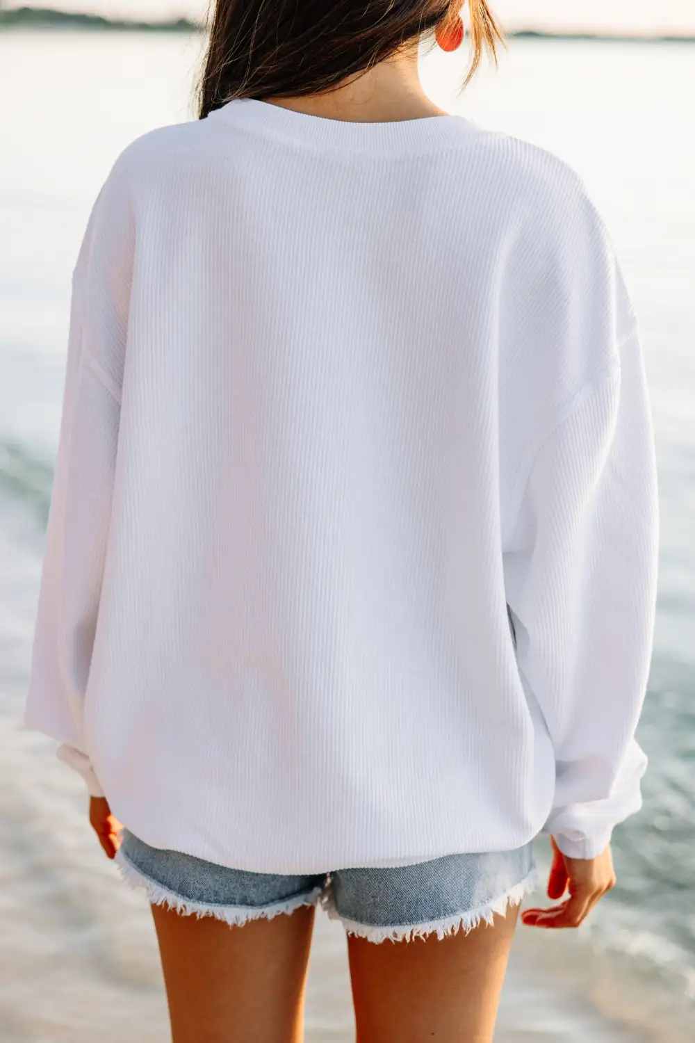 Bride White Corded Embroidered Sweatshirt