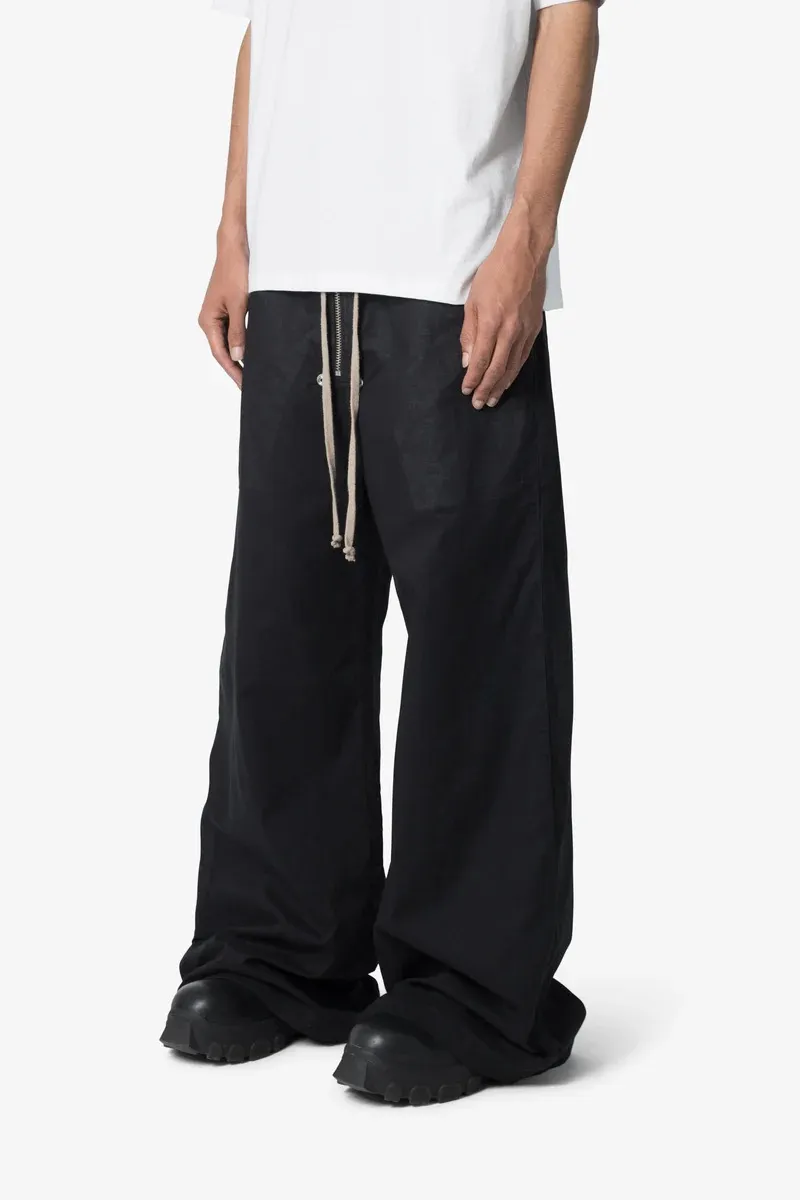 GAUZE LAYERED RAVE BLACK PANTS