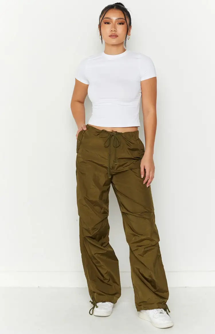 Frankie Khaki Parachute Pants