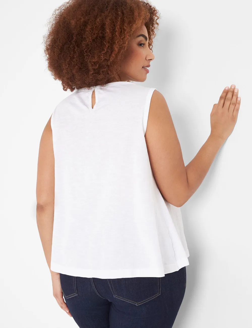 Swing Lace-Yoke Tank Top