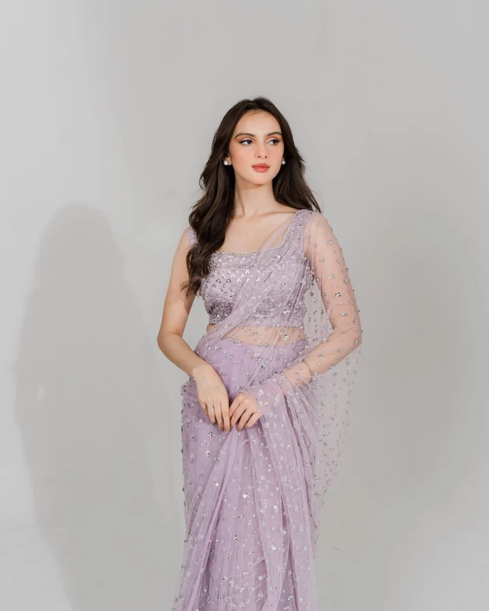 Lavender Sequins Saaree