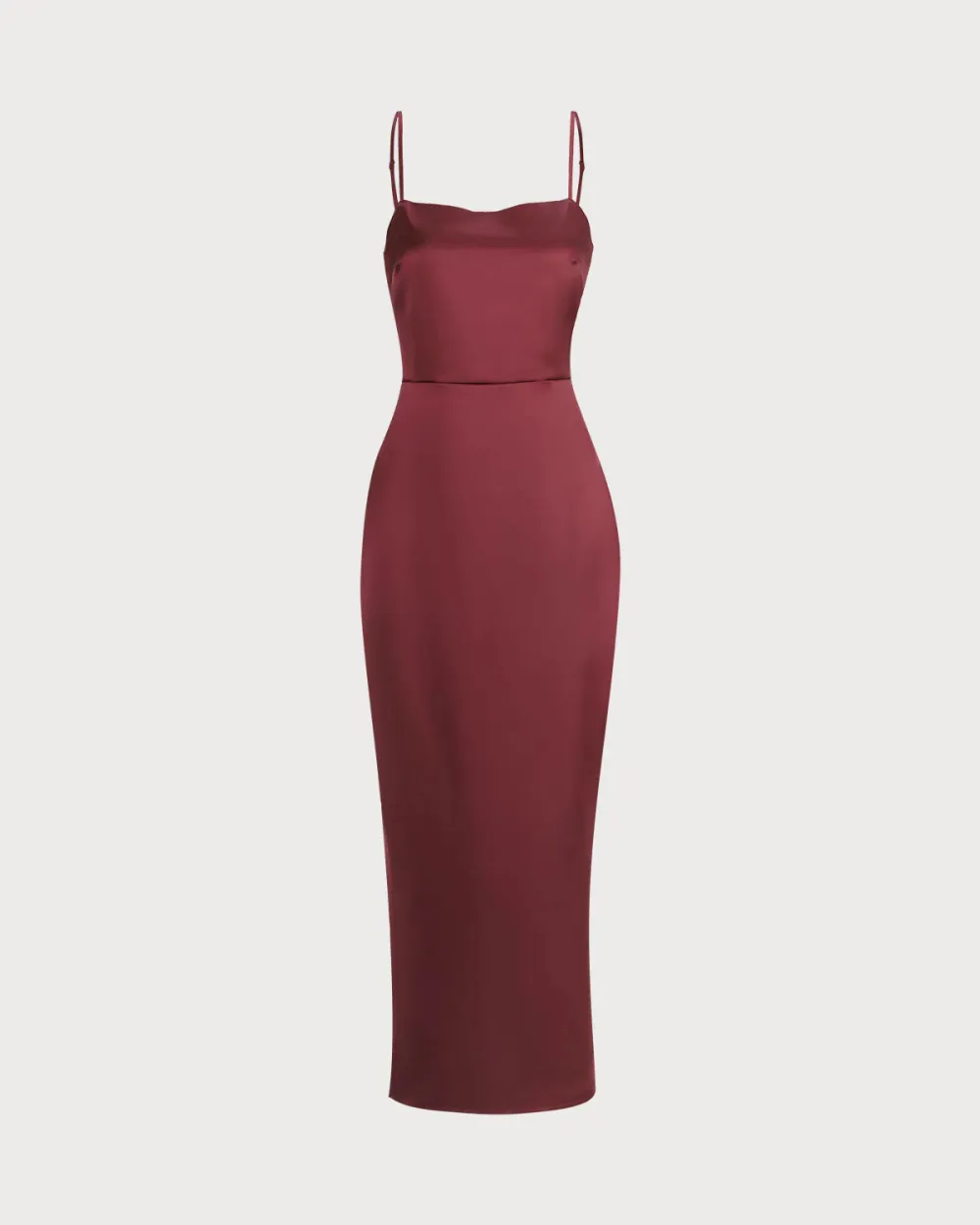 Burgundy Long Silky Party Dress