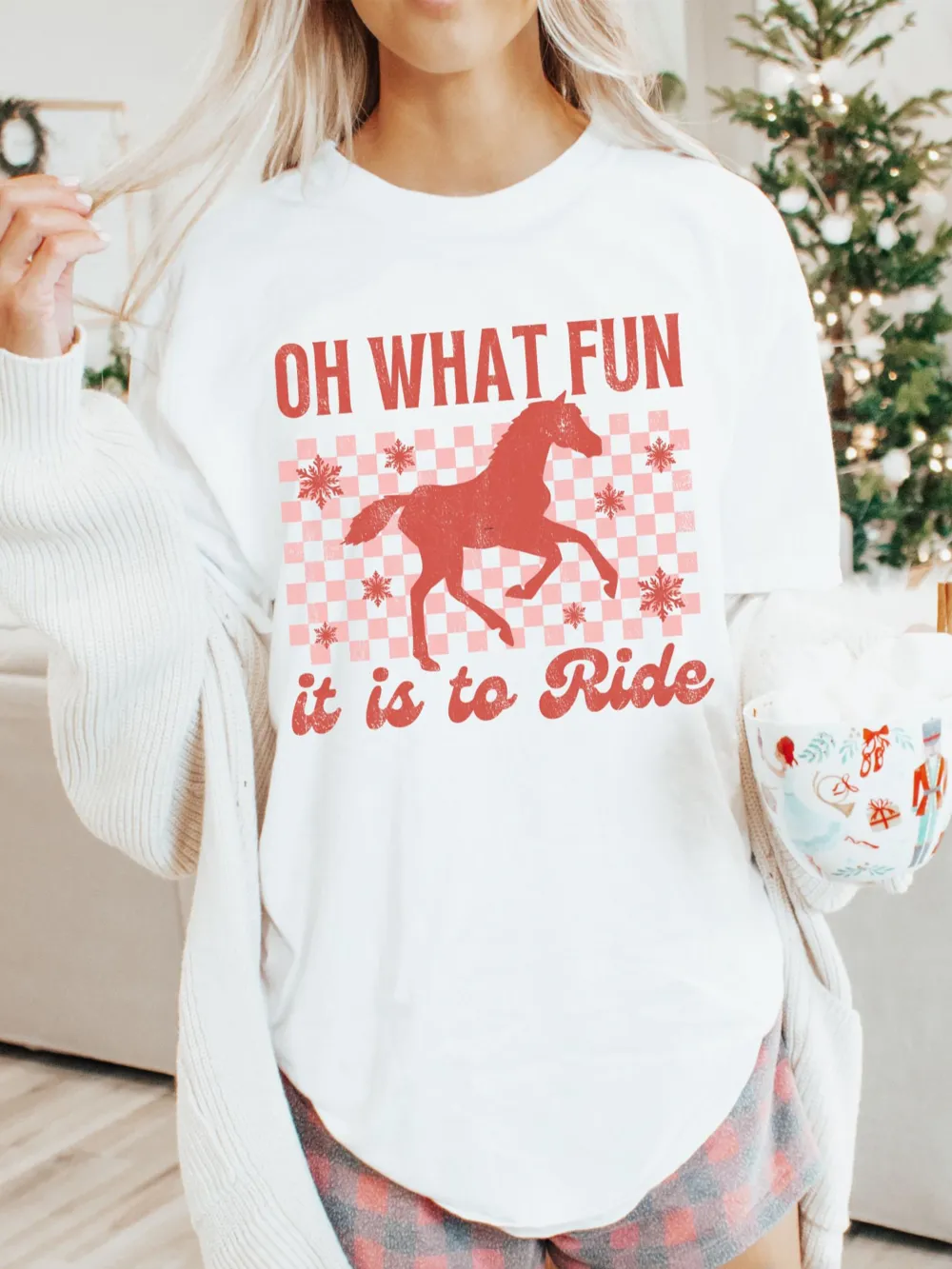 Christmas OH WHAT FUN lady T-shirt