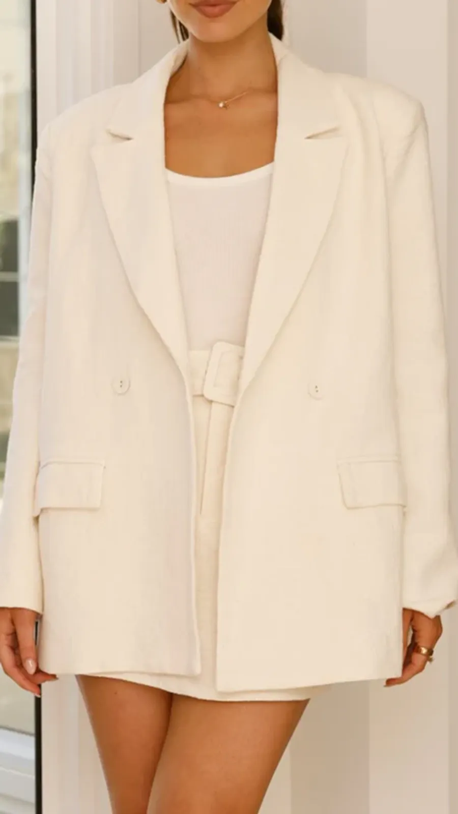 Tilly Oversized Boyfriend Blazer - White