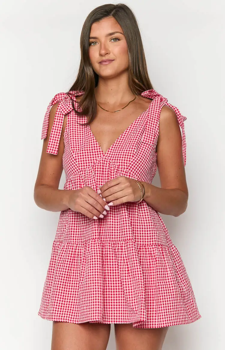 Angel Girl Red Gingham Mini Dress