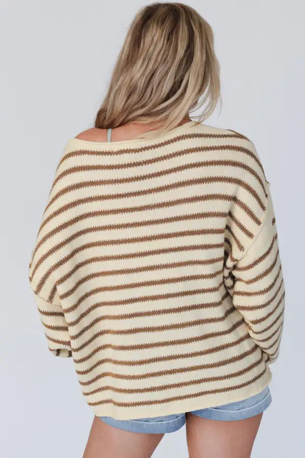 Striped Drop Shoulder Oversized Sweater