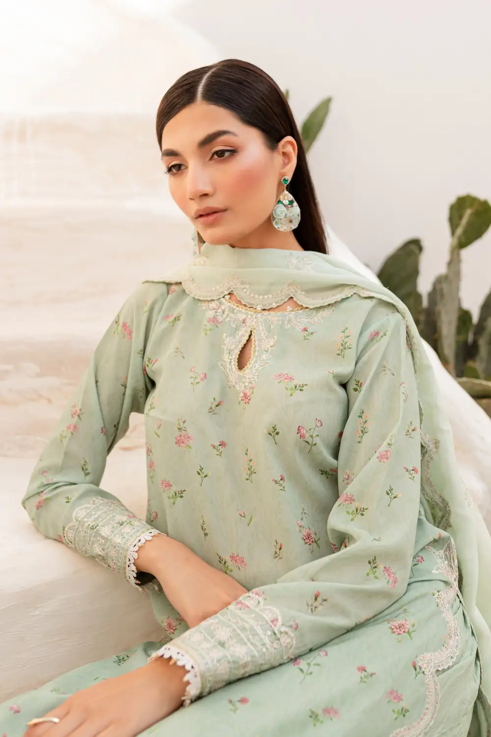 Roya 3Pc - Embroidered Luxe PRET