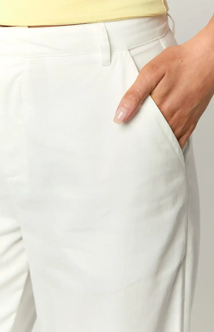 Cabo White Linen Blend Pants