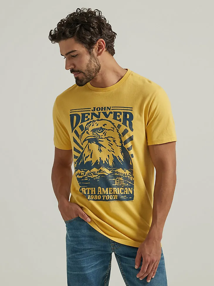 JOHN DENVER GRAPHIC T-SHIRT IN OCHRE YELLOW