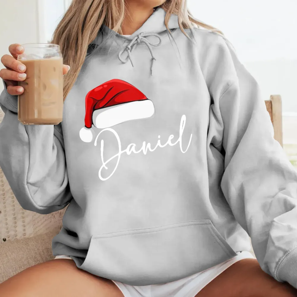 Women's Casual Santa Hat Print Hoodie