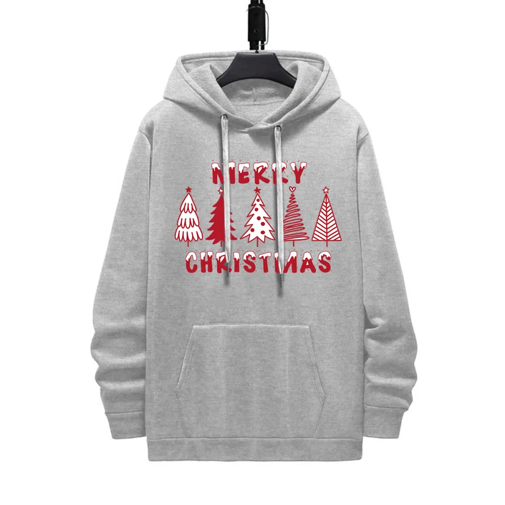 CHRISTMAS TREES DESIGNED PATTERN PRINTED HOODIE