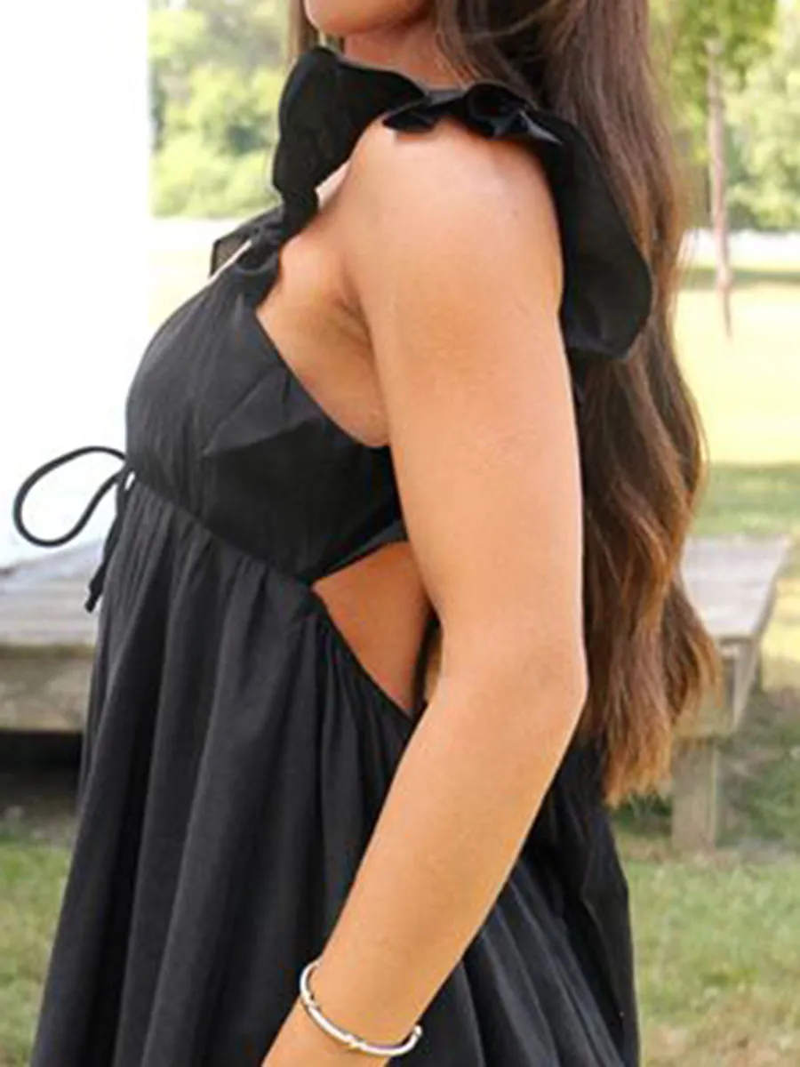 Black Ruffle Mini Dress