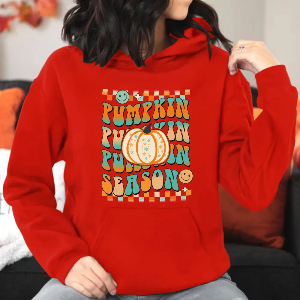 Colorful Pumpkin Printed Hoodie