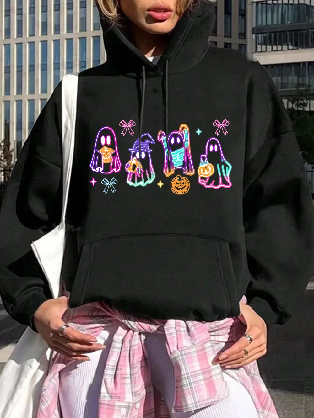 Halloween neon  women's fashion hoodie