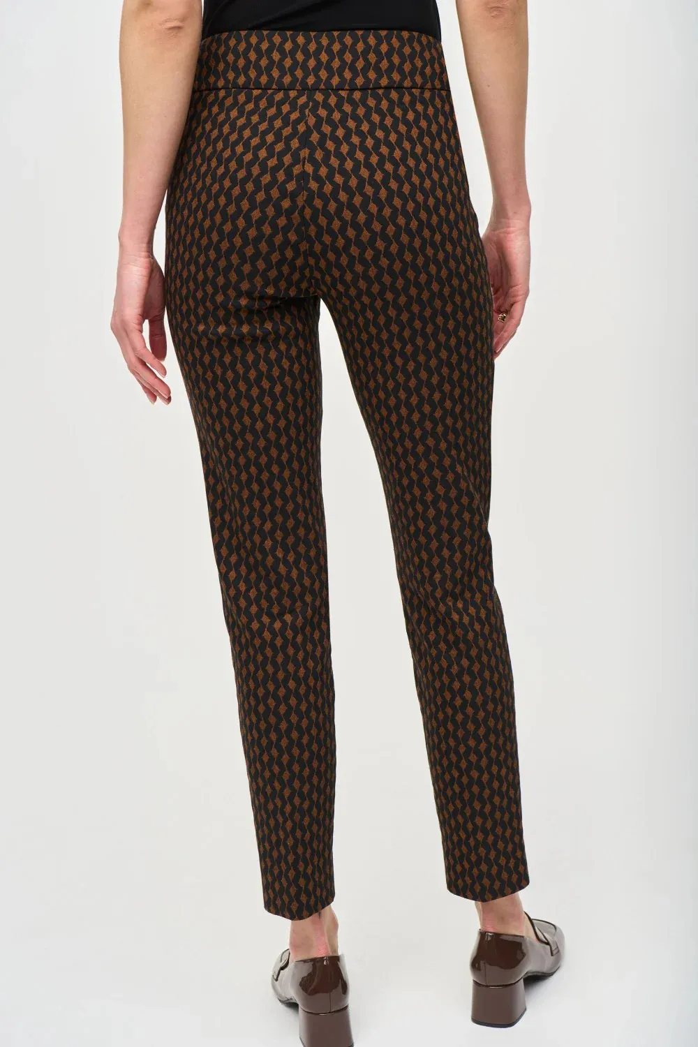 Jacquard Woven Abstract Print Slim Fit Pants