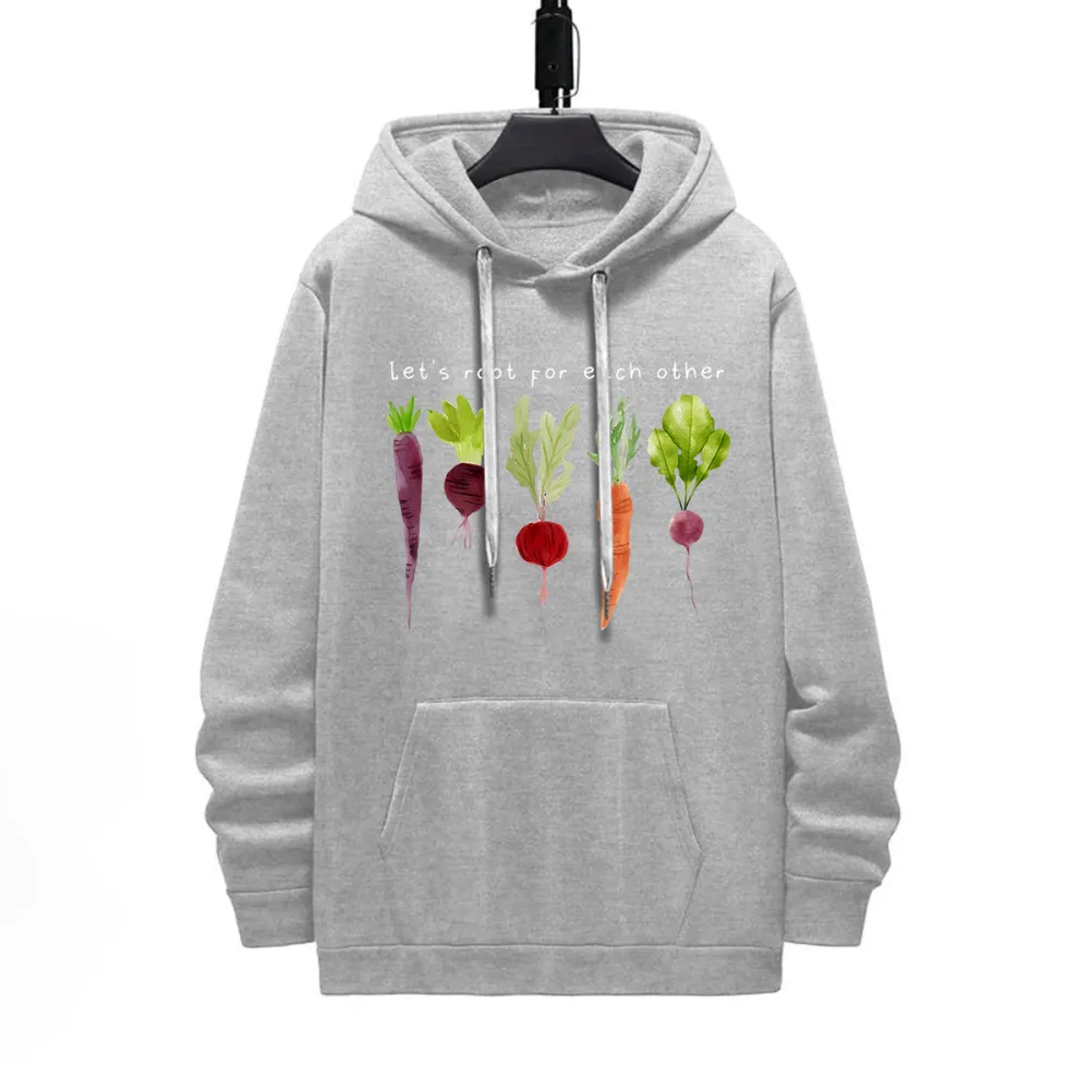 LETS ROOT FOR EACH OTHER PATTERN PRINTED HOODIE