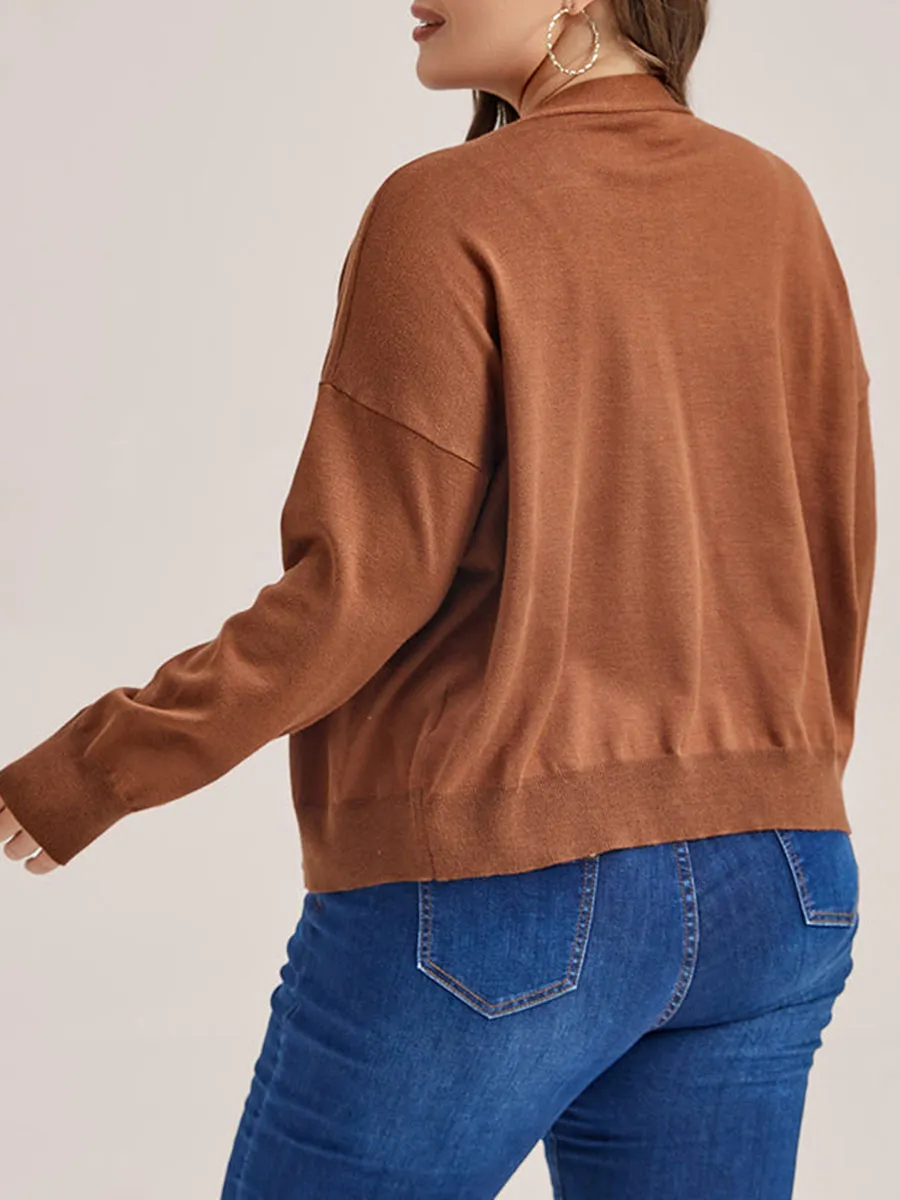 Open Front Drop Shoulder Cardigan