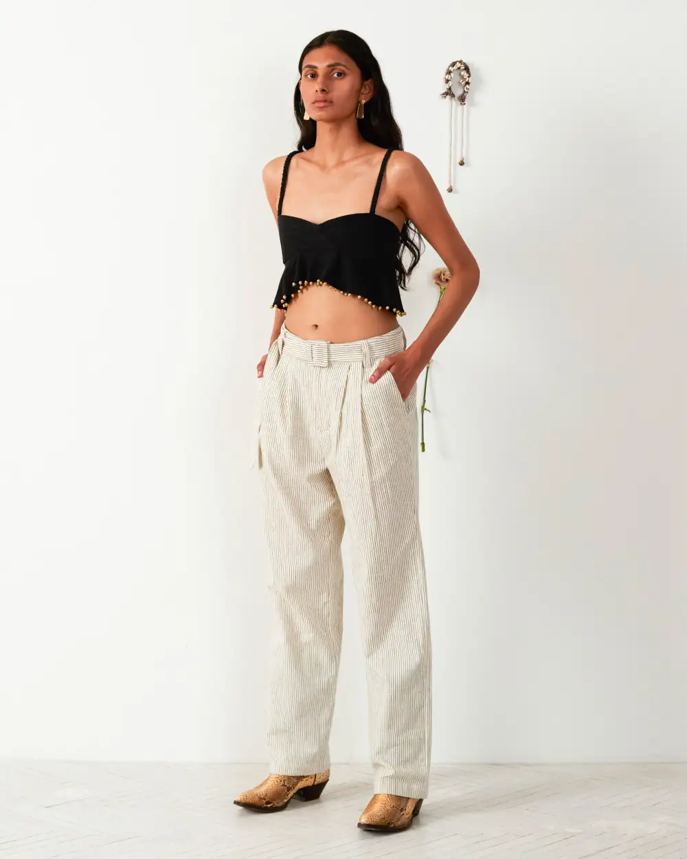 Colette Cloud Stripe Belted Pant