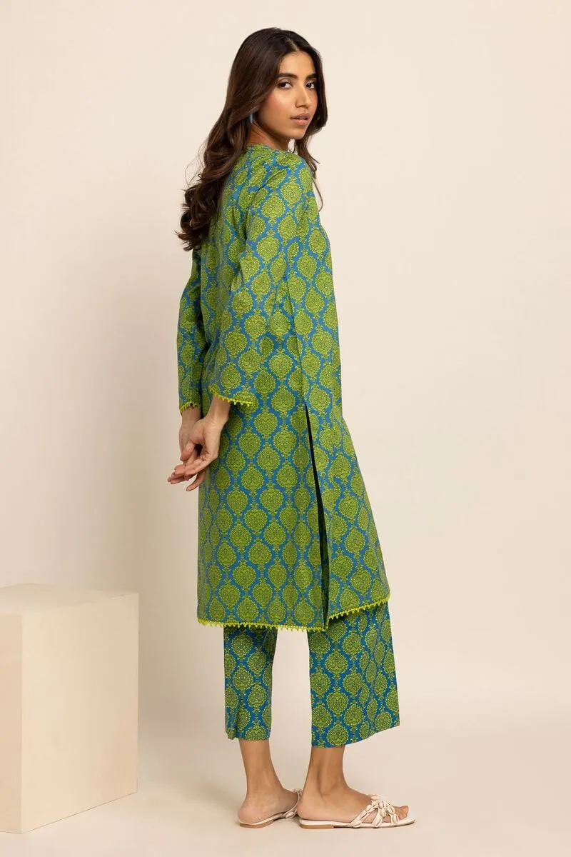 2 Piece | Kurta & Pants | Color Green