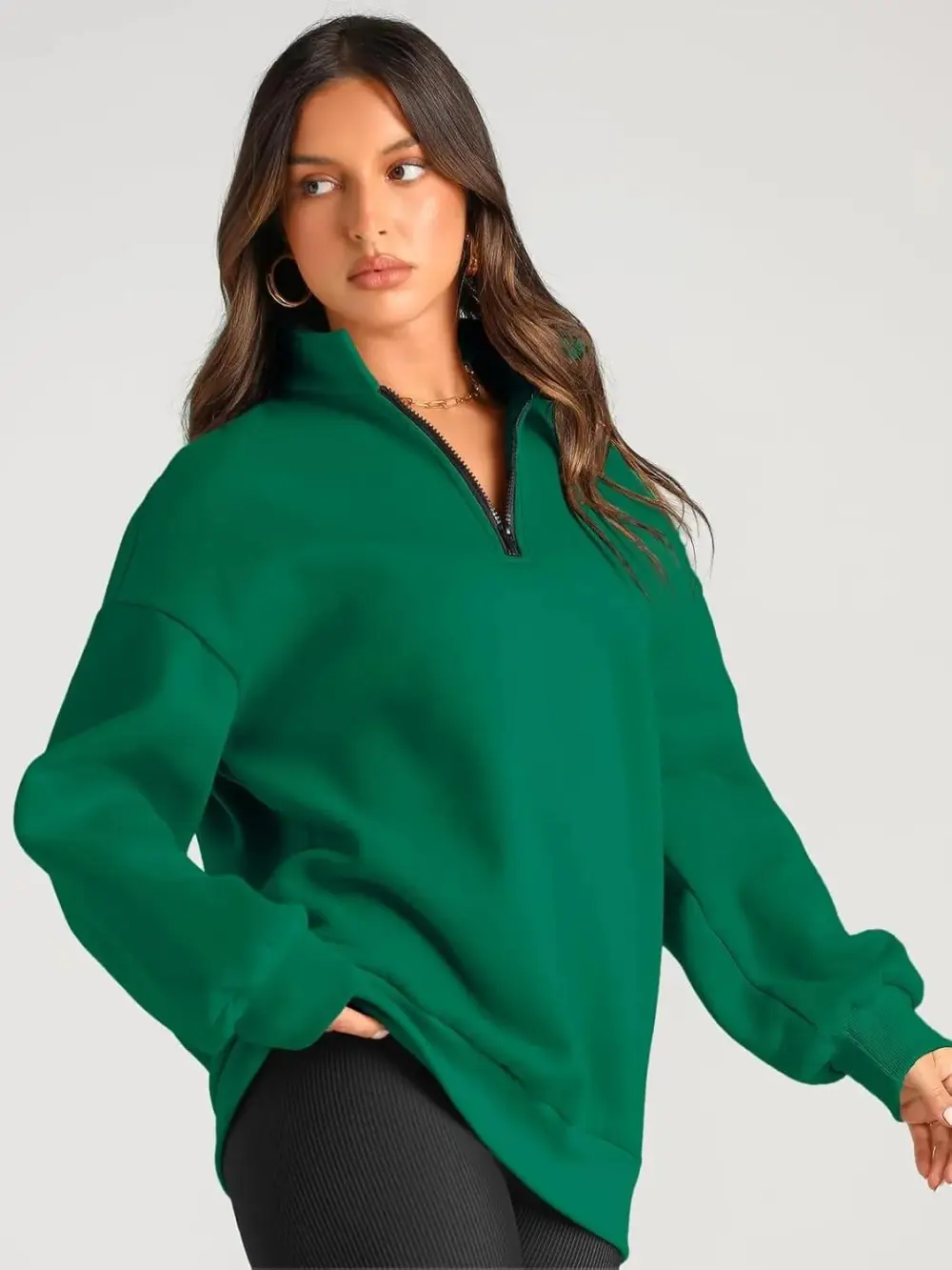 Oversized Sweatshirts Half Zip Pullover Long Sleeve