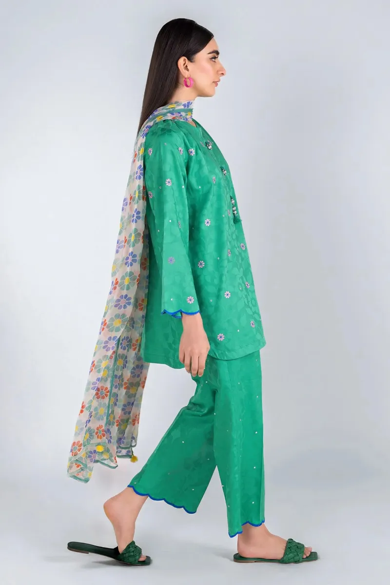 2 Piece Kurta | Embroidered & Pants | Great Green