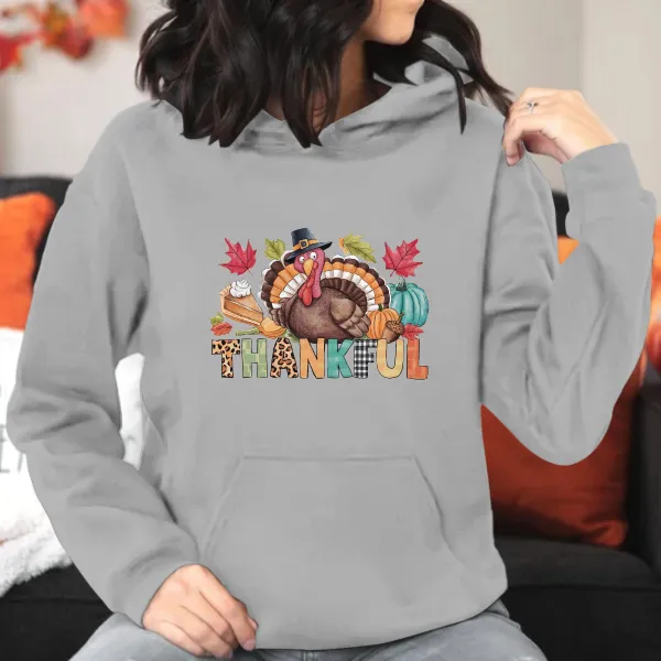 Thankful Turkey Printed Hoodie