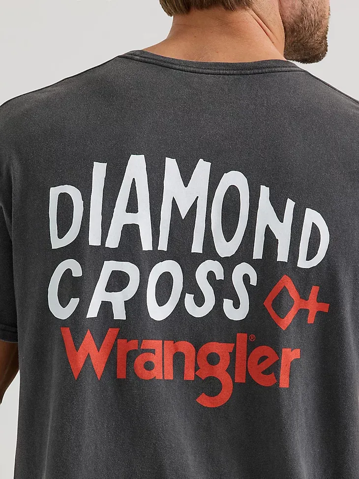 WRANGLER X DIAMOND CROSS GIDDY UP TEE IN MARSHMALLOW