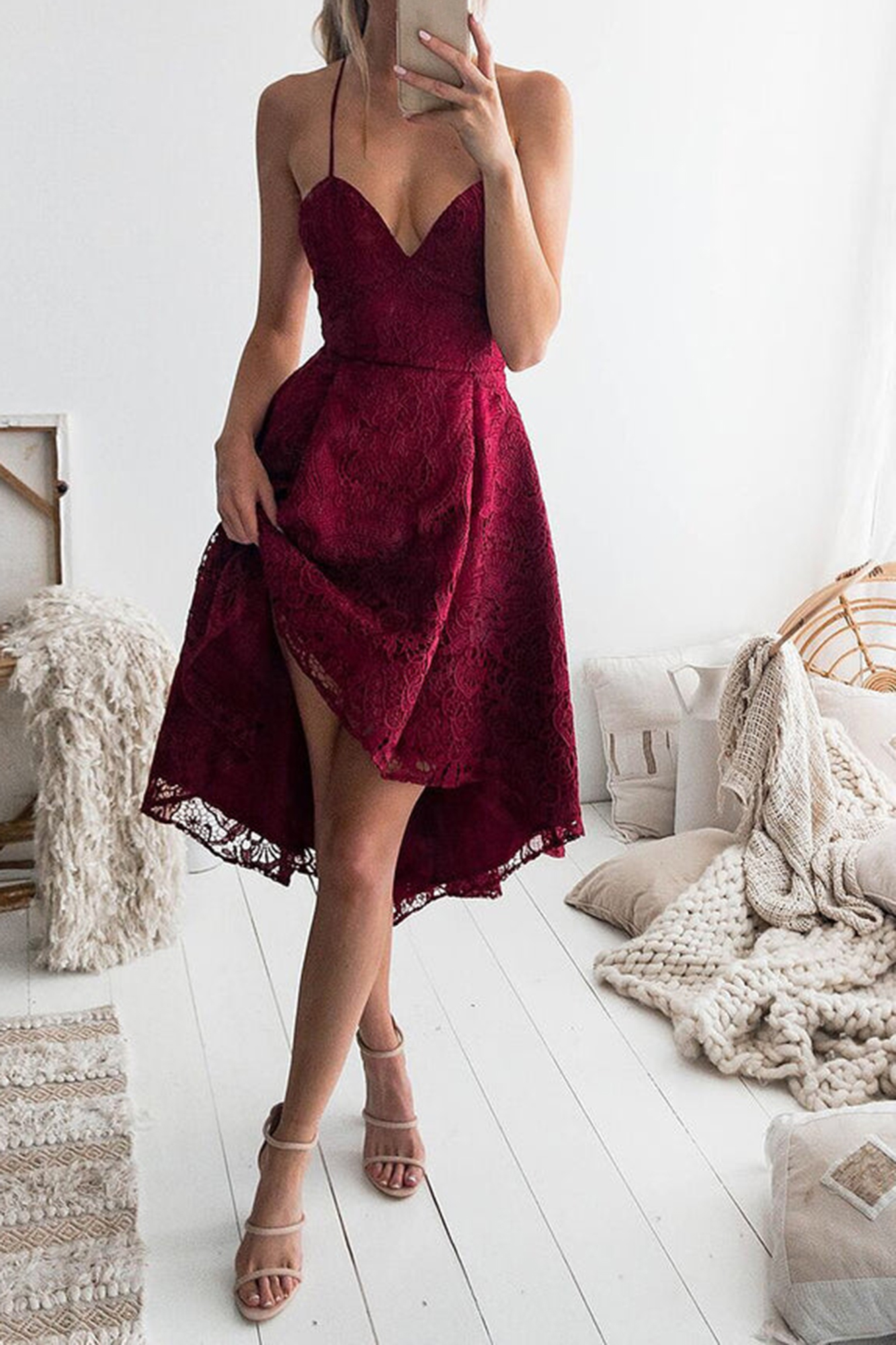 Marilyn Dress (Wine) - BEST SELLING