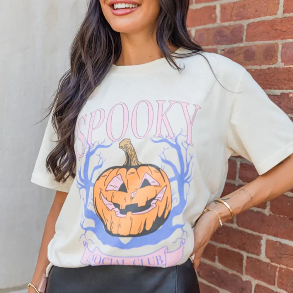 Spooky Vibes Graphic Oversized Tee