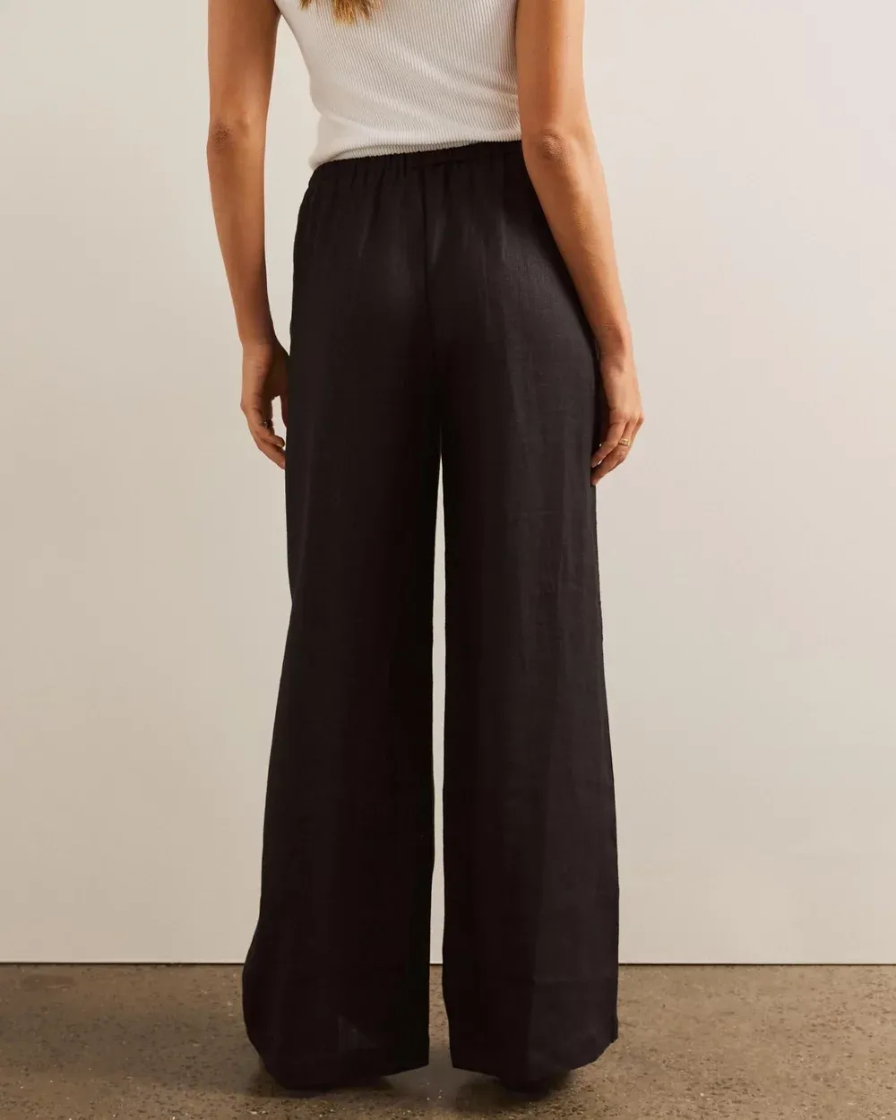 Drawstring Waist Relaxed Linen Pants