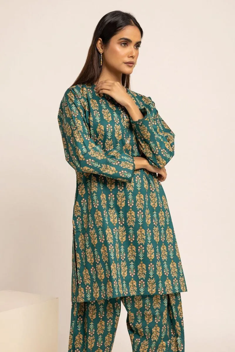 2 Piece | Kurta & Pants | Color Green